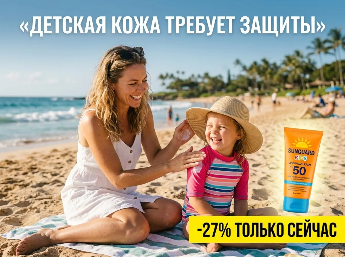 👶 Детская кожа в 5 раз тоньше взрослой — она сгорает быстрее, чем ты успеваешь нанести крем 😨

Дет