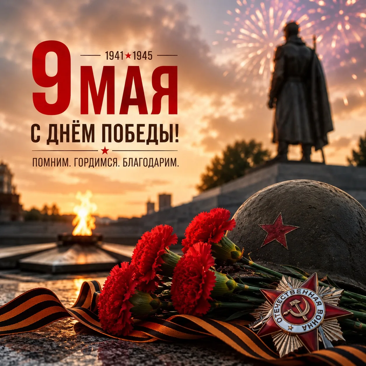 С праздником Великой Победы — днём памяти, мужества и единства поколений