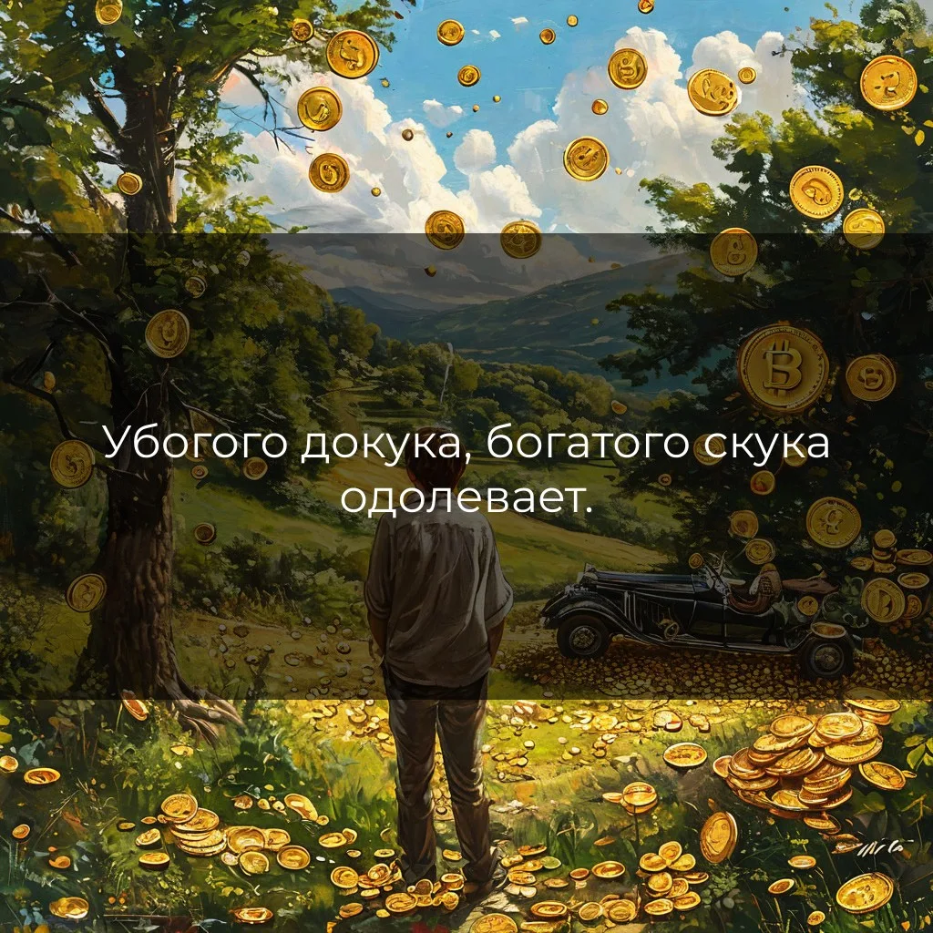 Убогого докука, богатого скука одолевает.
