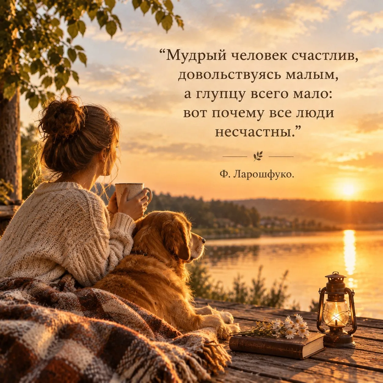 Мудрый человек счастлив, довольствуясь малым, а глупцу всего мало: вот почему все люди ...
