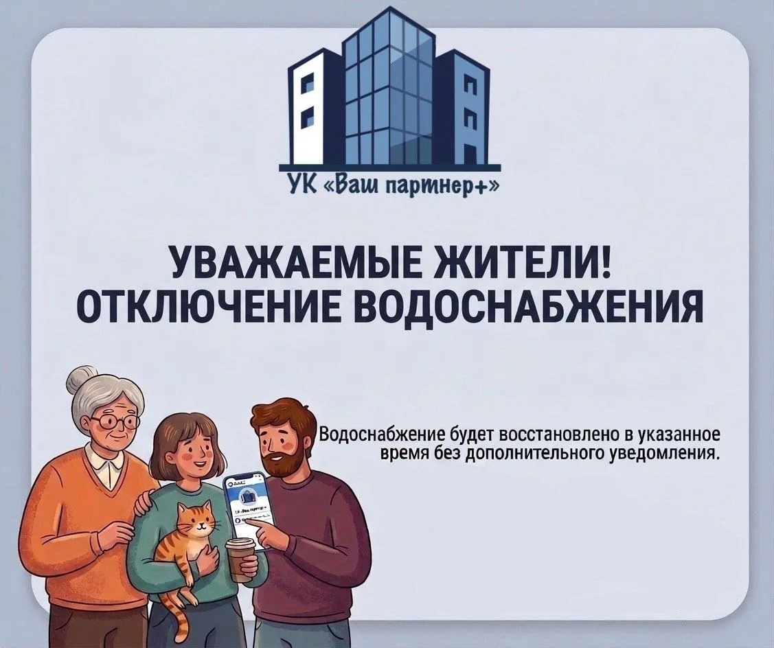 Аварийное отключение ХВС район Пирогово на 1 час.