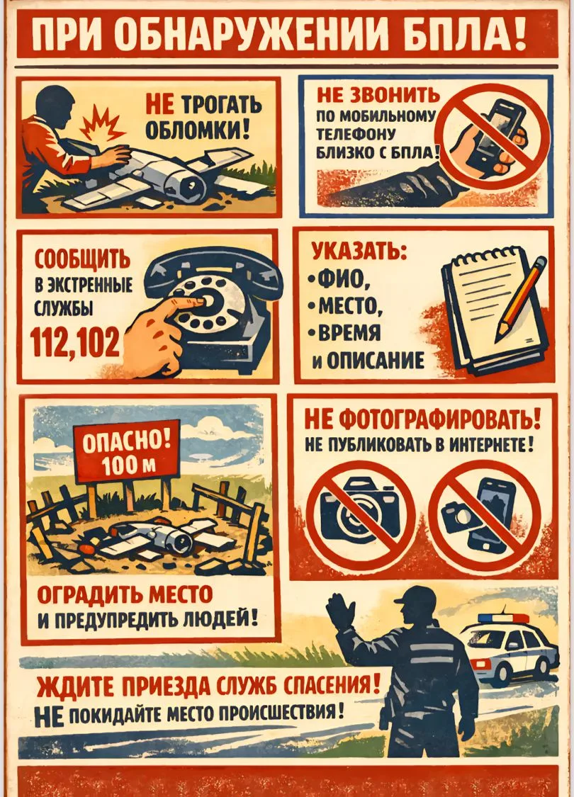 🚨 Важно! Знаем и помним правила безопасности при обнаружении БПЛА 🚨  Друзья, в современном мире важн