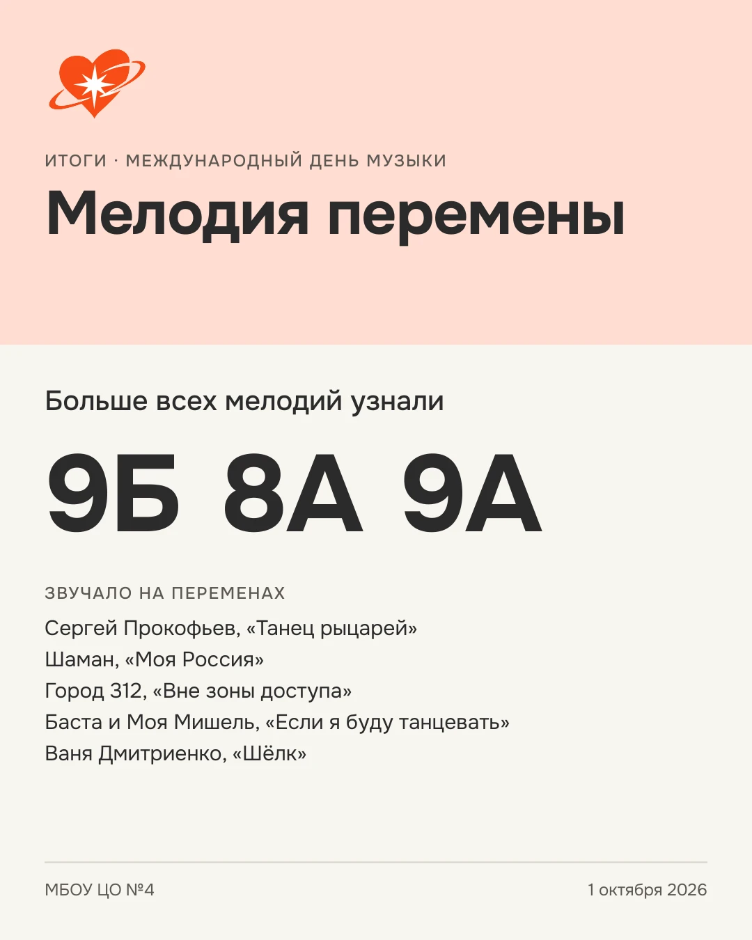 1 октября, в Международный день музыки, школьное радио на переменах превратилось в игру...