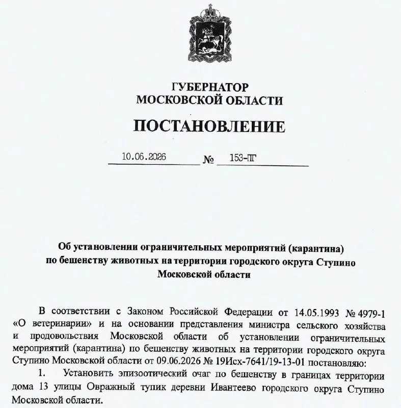 Вспышки бешенства выявили в Подмосковье. В Мытищах и Ступино ввели карантин и ограничили доступ для 