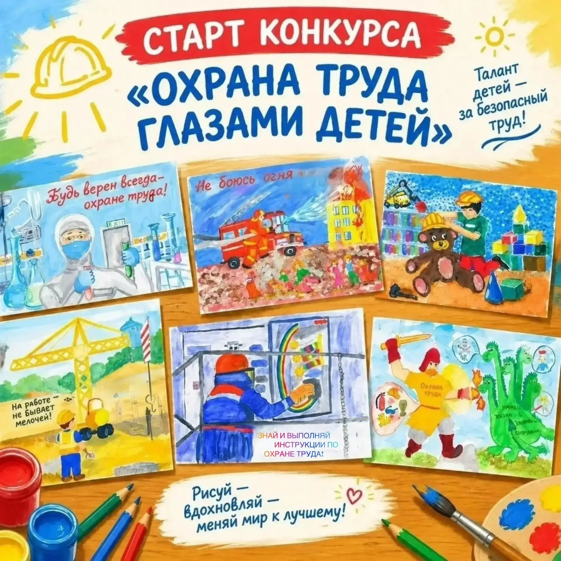 Охрана труда – по-детски: стартовал конкурс рисунков 🎨