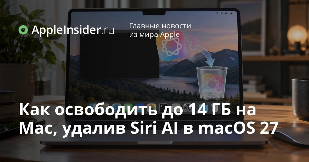 Как удалить Siri AI и Apple Intelligence с Mac на macOS 27 и освободить до 12 ГБ без вз...