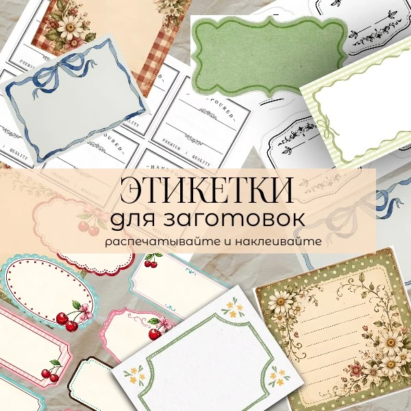 Подготовила для вас коллекцию симпатичных этикеточек для заготовок: варенья, соленья су...