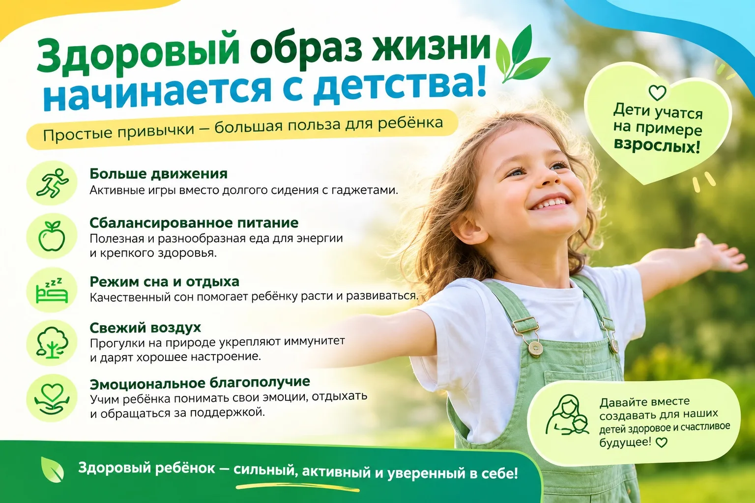 🌿 Здоровый образ жизни начинается с детства.