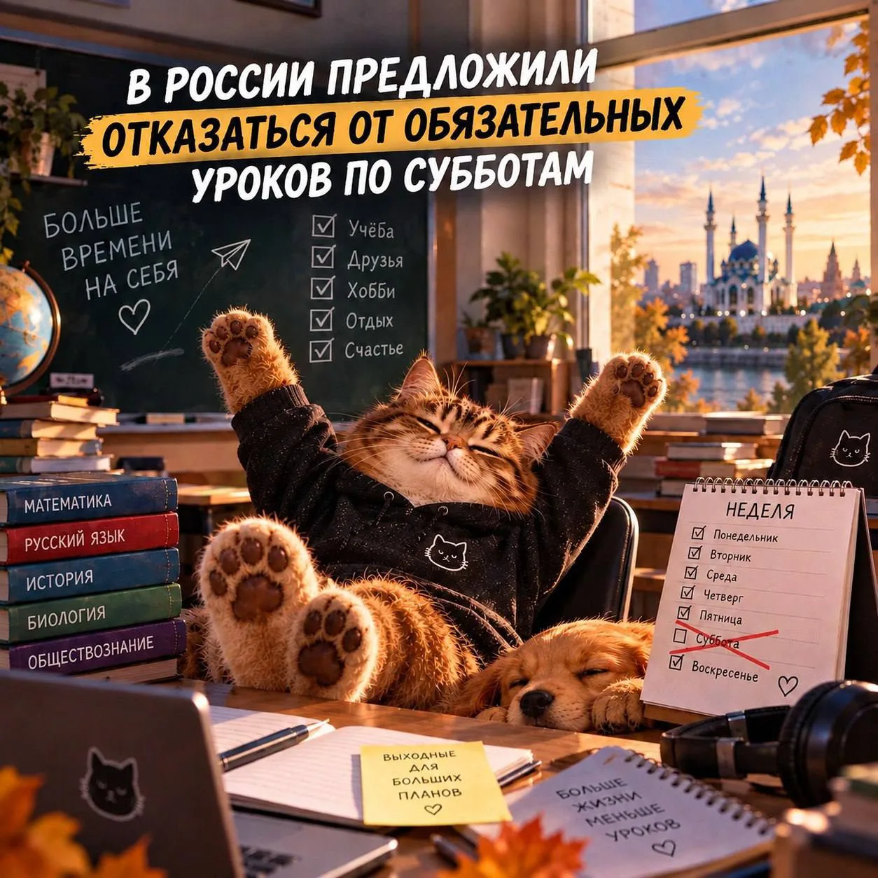 В России предложили отказаться от обязательных уроков по субботам