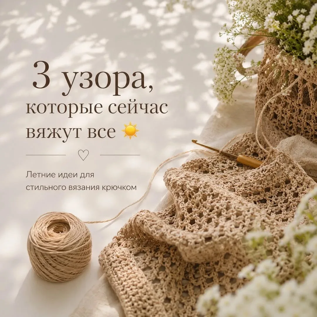 Летние узоры, которые хочется вязать снова и снова ☀️🧶