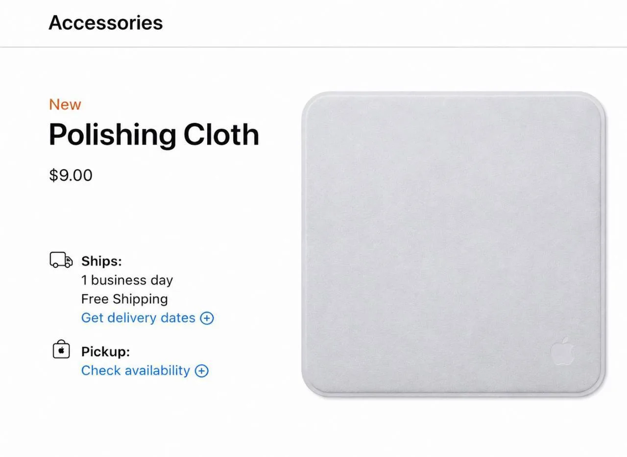 Цены на салфетку Apple рухнули — фирменная Polishing Cloth подешевела с $19 до $9.