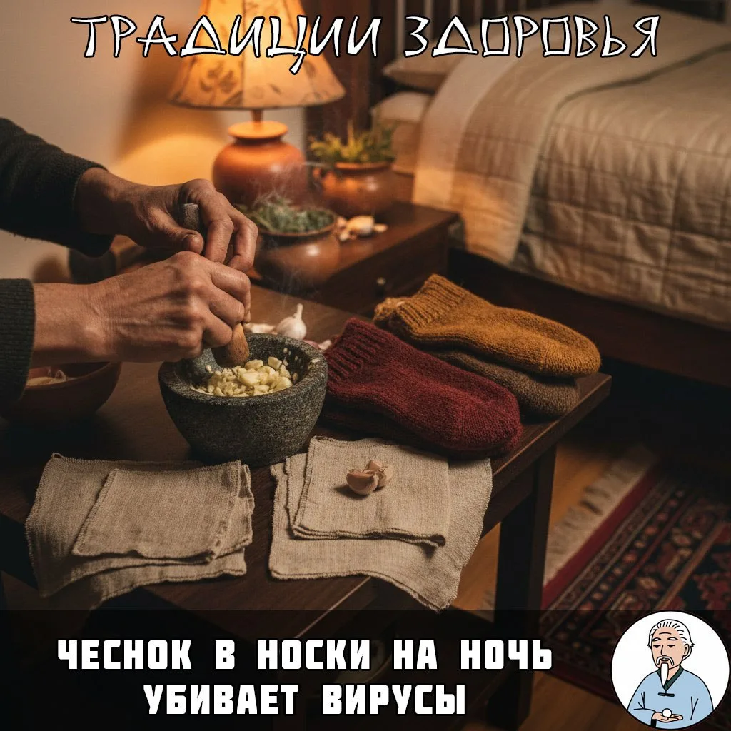 Тибетский способ не заболеть  Тибетские монахи во время эпидемий клали измельчённый чеснок в носки н