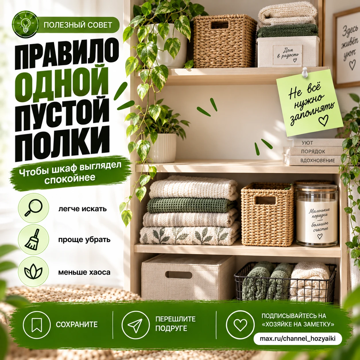 Правило одной пустой полки 🏡🤍
