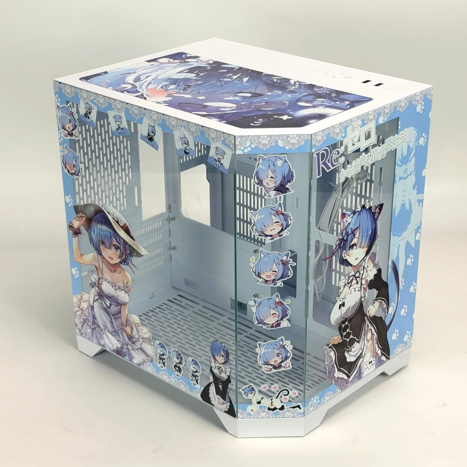 Корпус для пк Rem - Re:Zero ATX-mini , стеклянный, внутренний дизайн,7 вентиляторов, цв...