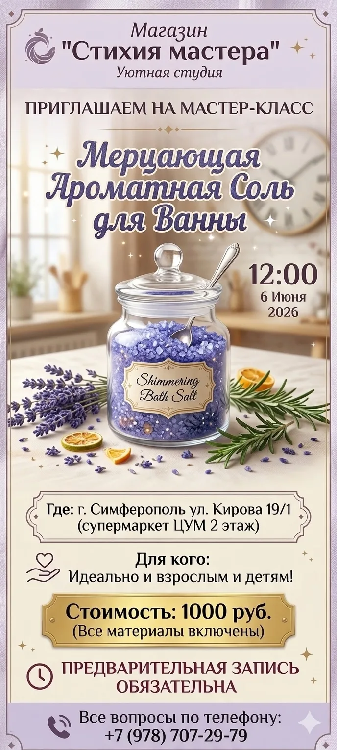 Новый Мастер-класс в нашем уютном пространстве. Запись обязательна!