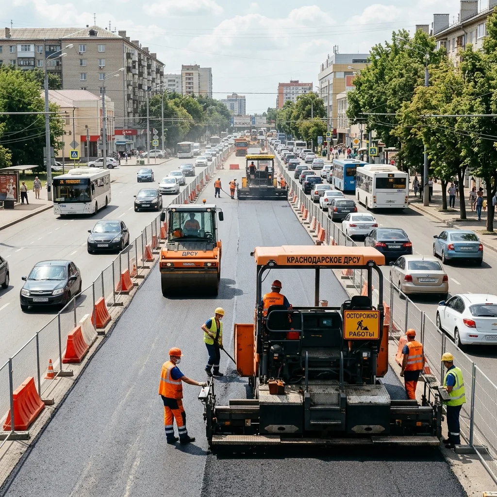 🚗 Новые выделенные полосы и временные ограничения на дорогах Краснодара