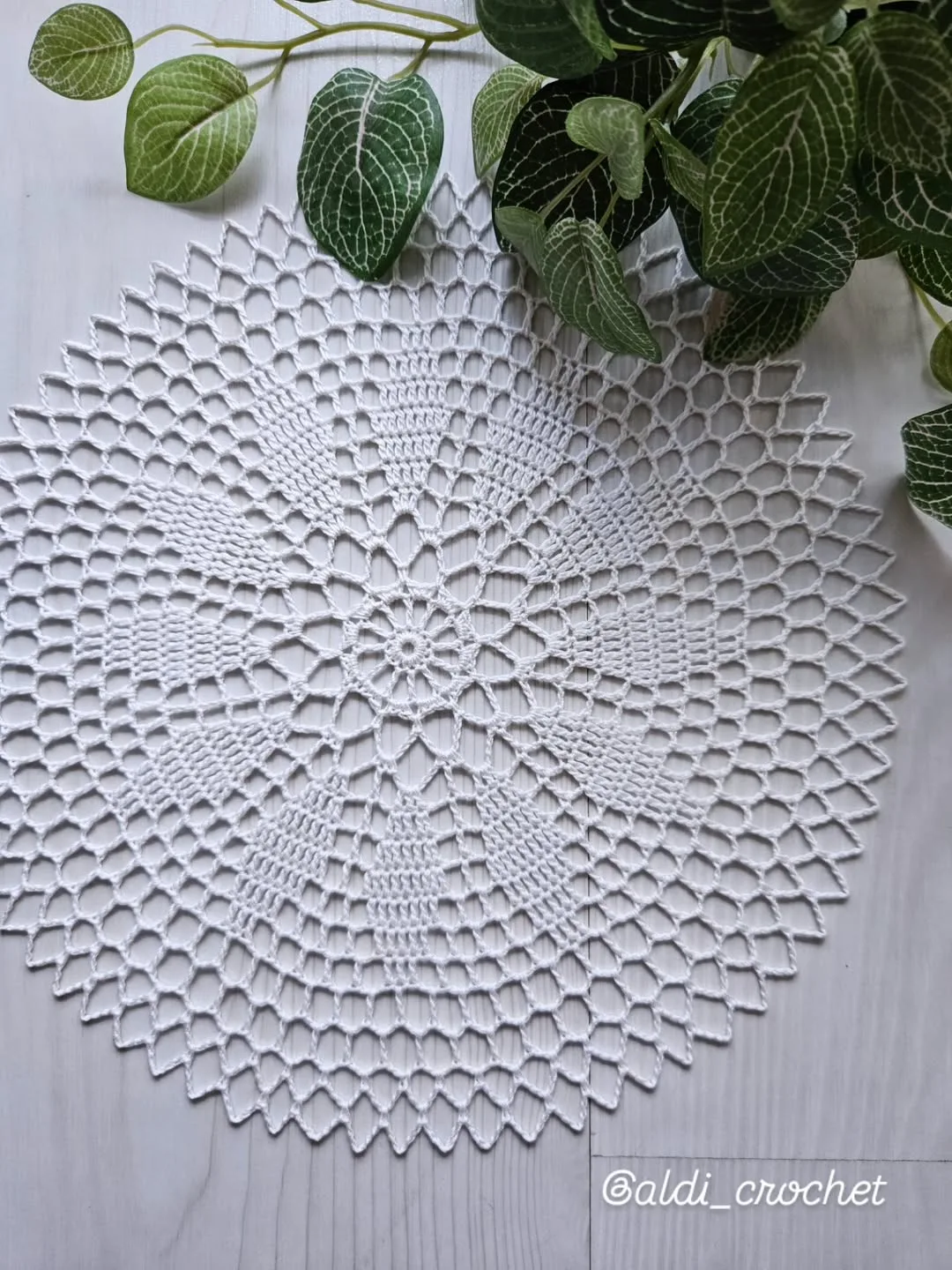 Простая схема салфетки крючком 🌼