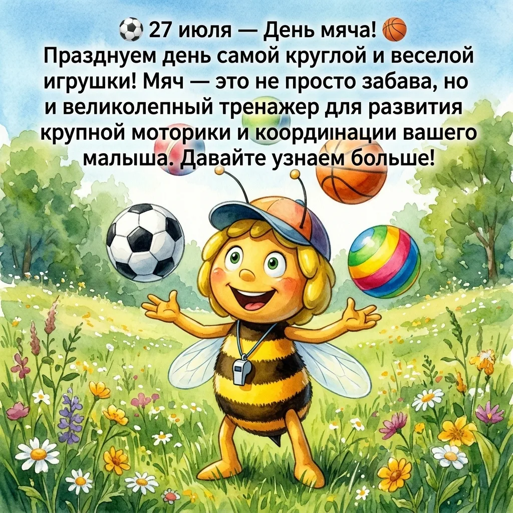 ⚽️ 27 июля — День рождения самой круглой игрушки! Отмечаем День мяча! 🏀

​Уважаемые родители! Сегод