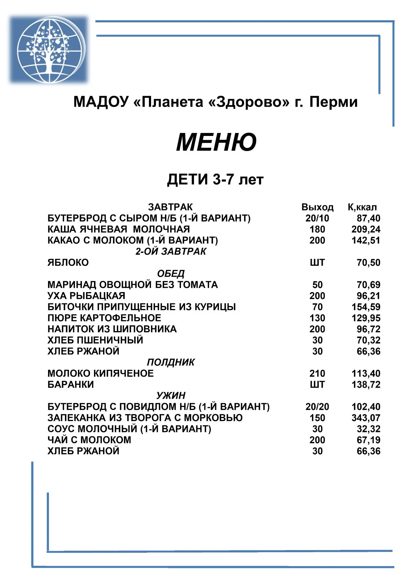«Питание, одобренное главными критиками — нашими воспитанниками!»