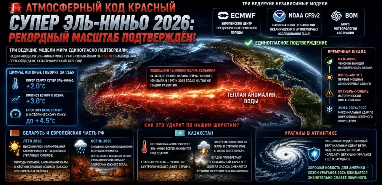 Климатический гамбит: Как Супер-Эль-Ниньо 2026 перекраивает карту российской экономики

Пока мировые