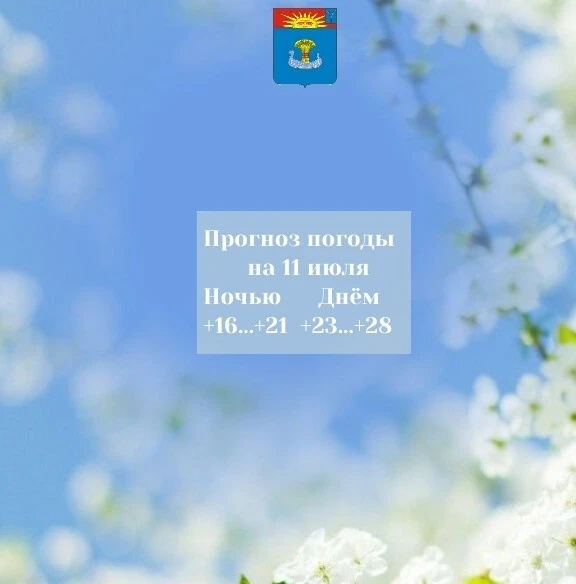 Прогноз погоды на 11 июля 2026 года