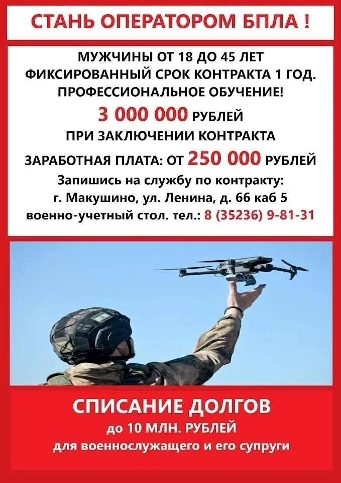 СЛУЖБА ПО КОНТРАКТУ — СТАНЬ ОПЕРАТОРОМ БПЛА!