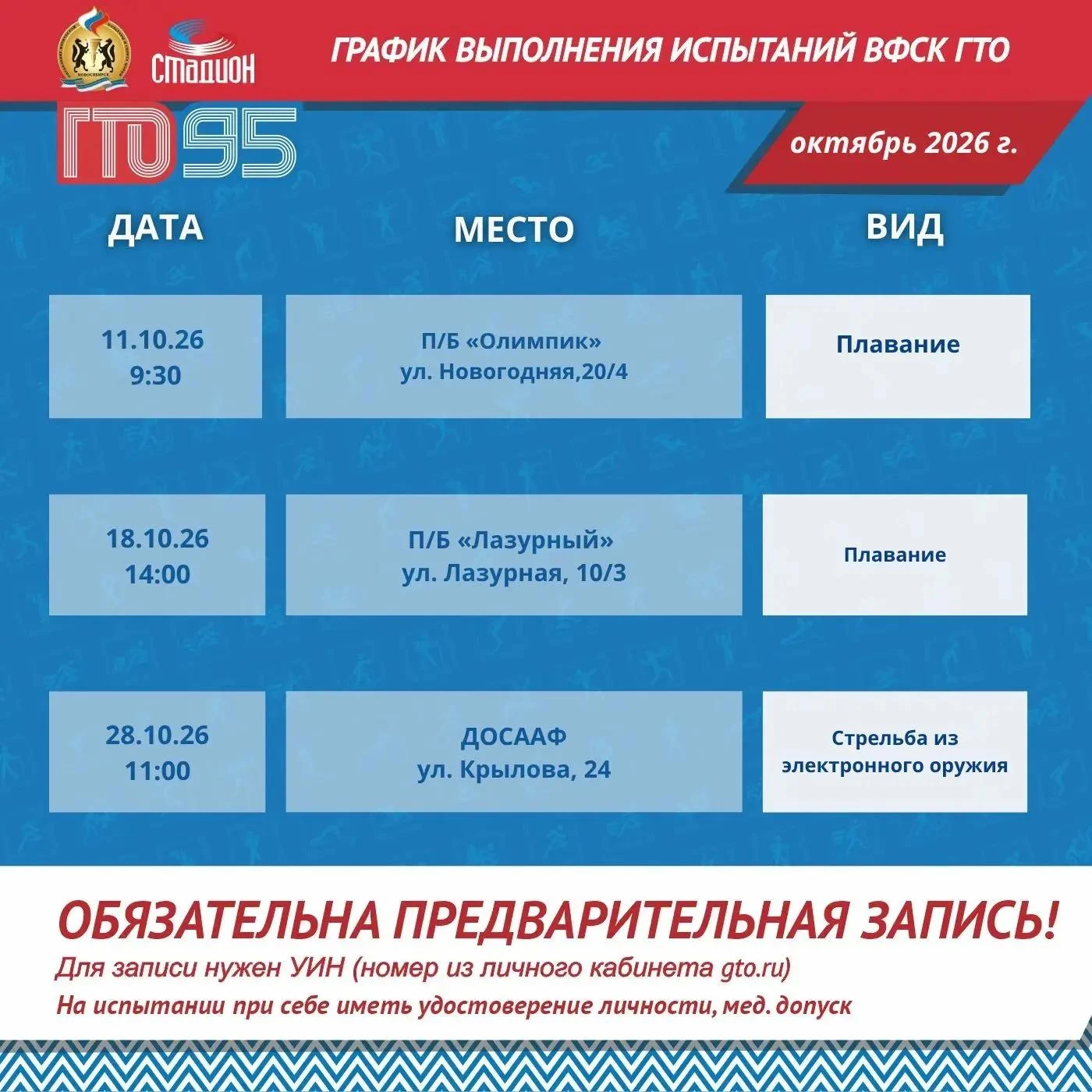 💪 Где сдать нормативы ГТО в октябре