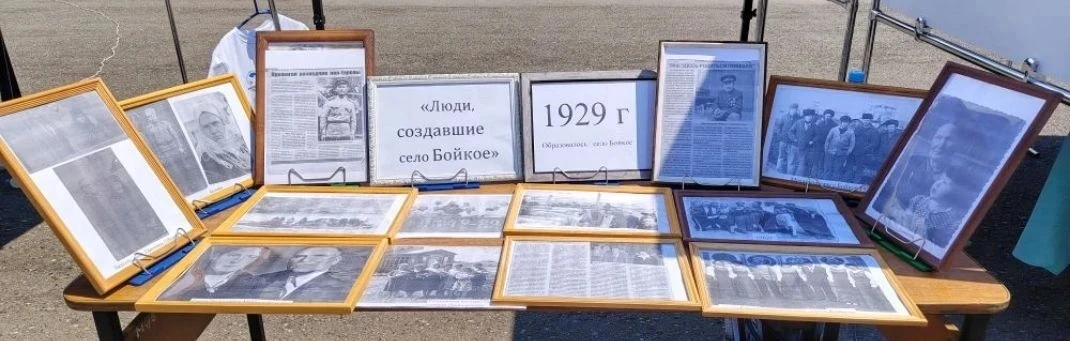 Библиотека села Бойкое на центральной площади в праздничный день, подготовила  фото-выс...