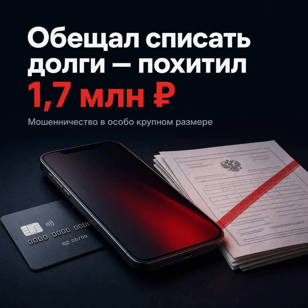 💸 Обещал списать долги — похитил 1,7 млн рублей