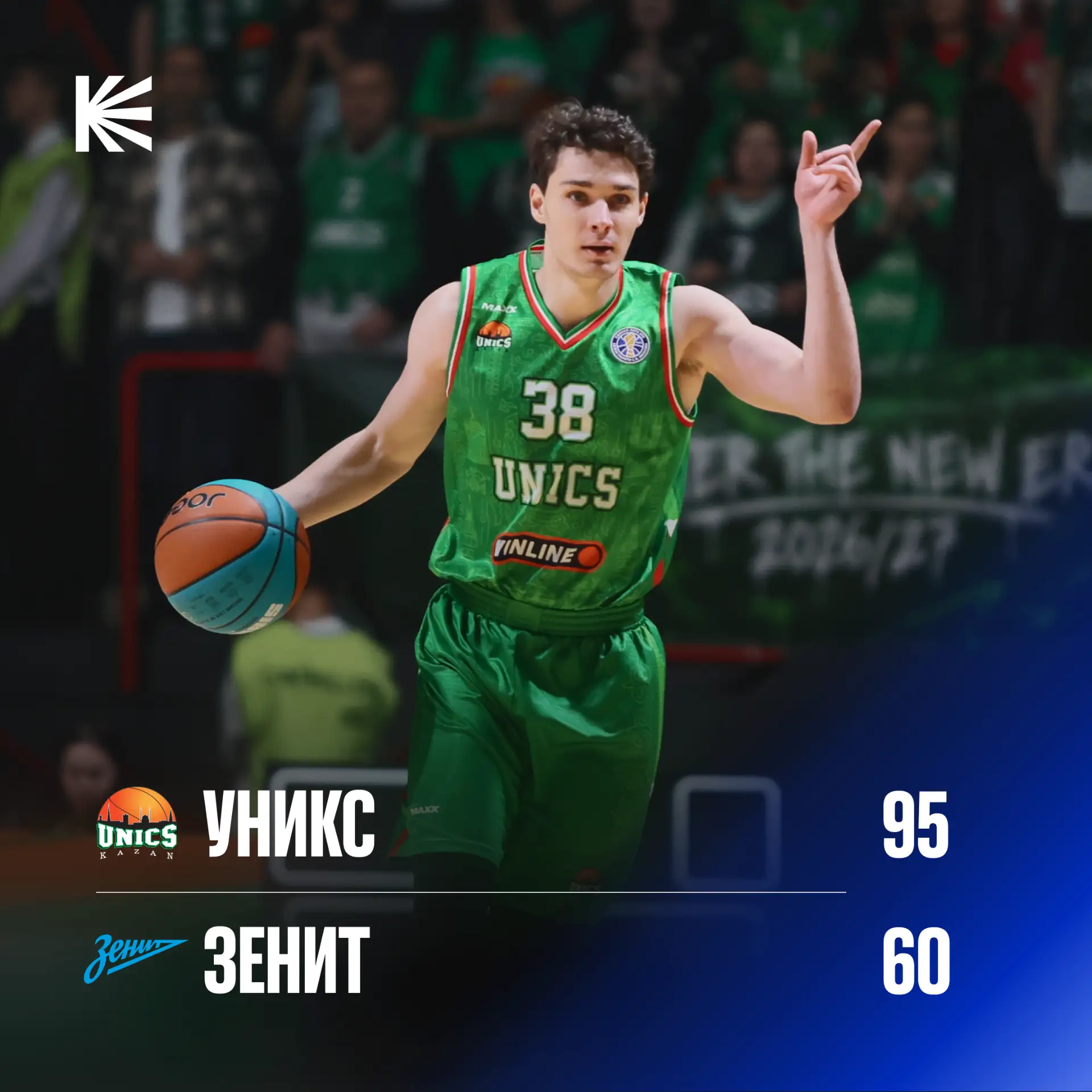 🏀 «Зенит» с разницей в 35 очков проиграл УНИКСу в матче Единой Лиги ВТБ