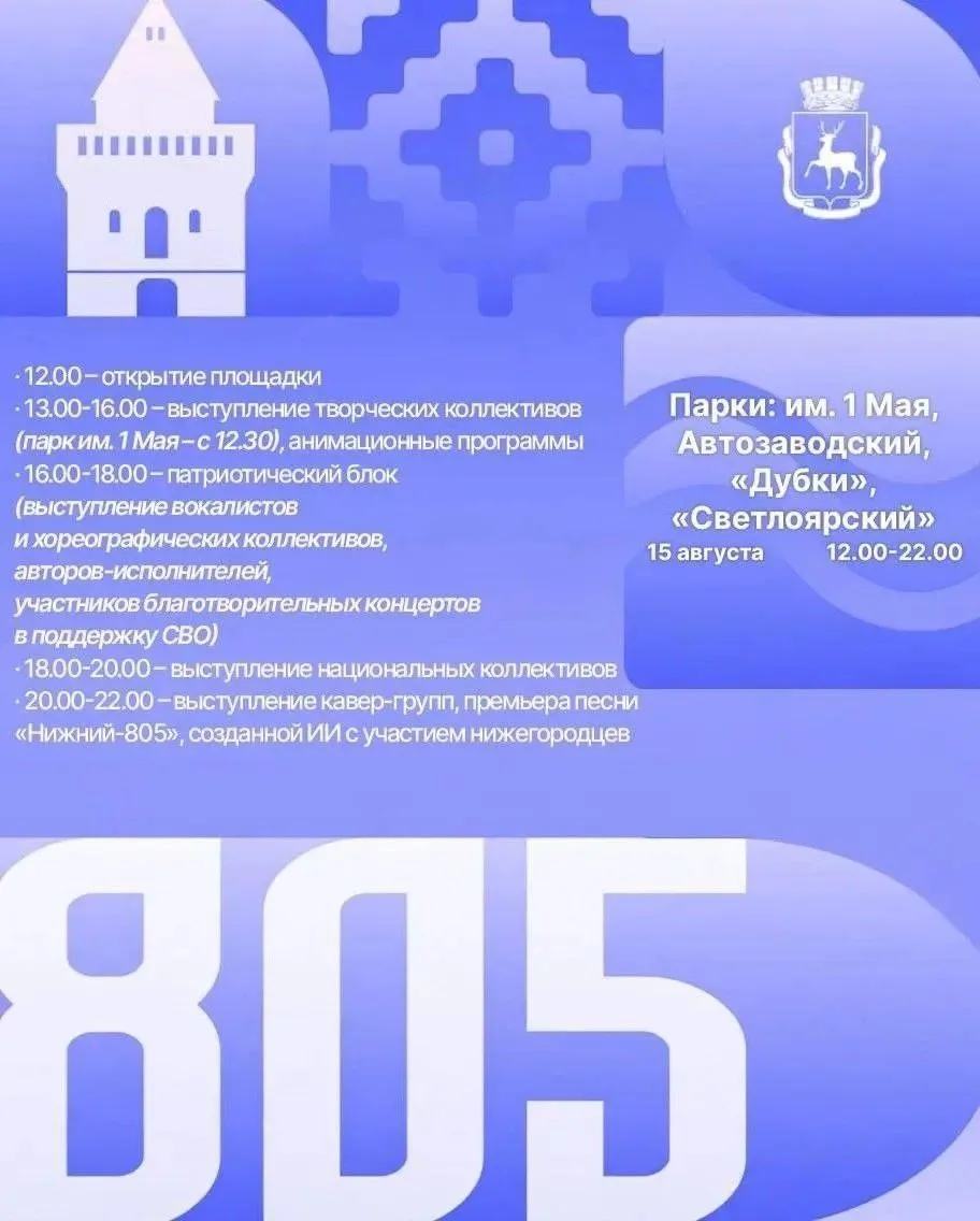 🇷🇺Главными площадками Дня города сегодня станут площадь Минина и парк «Швейцария».