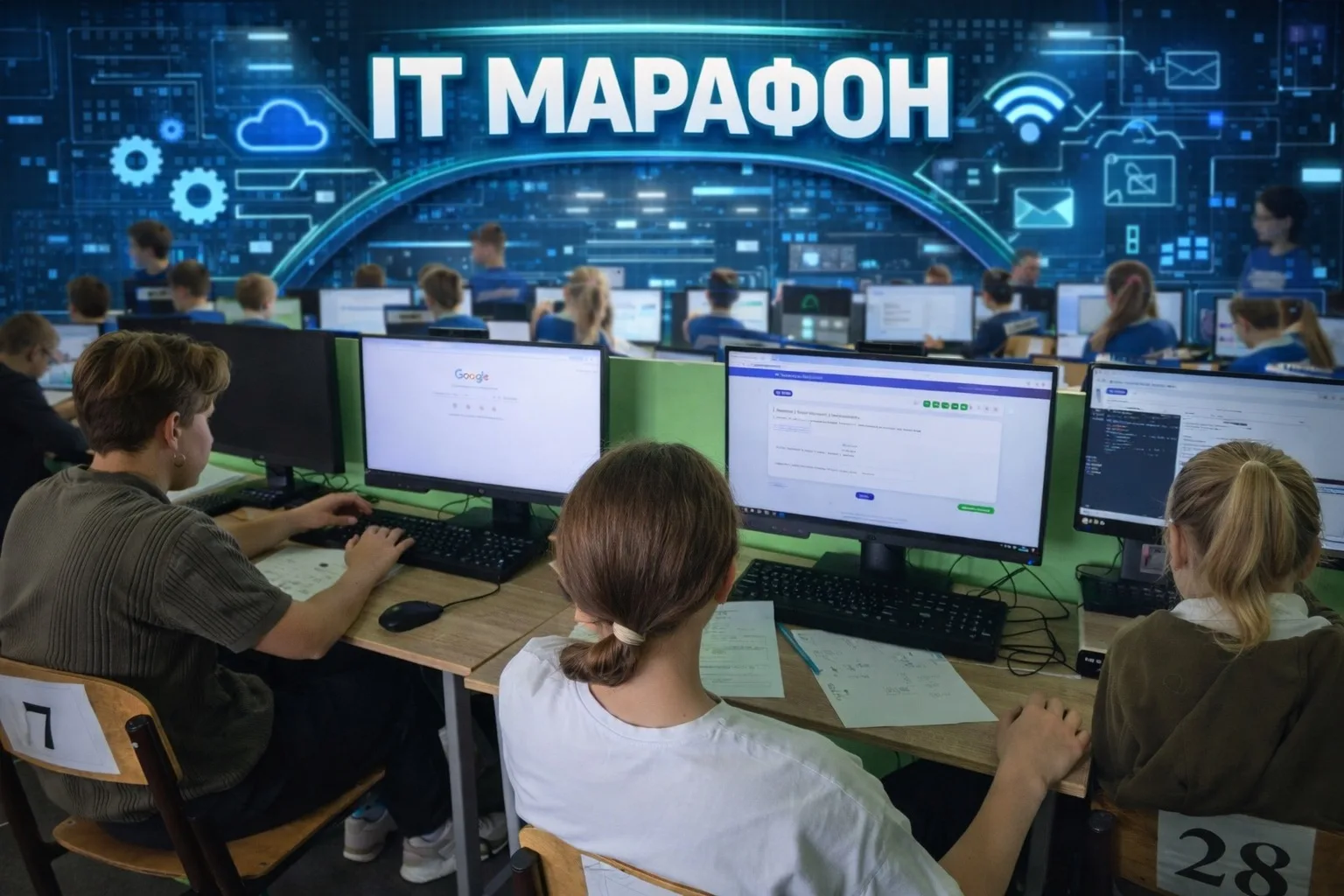 🚀 Когда код встречается с мечтой  💻 8 апреля ребята из 7В IT-класса вышли в финал IT-марафона — с во