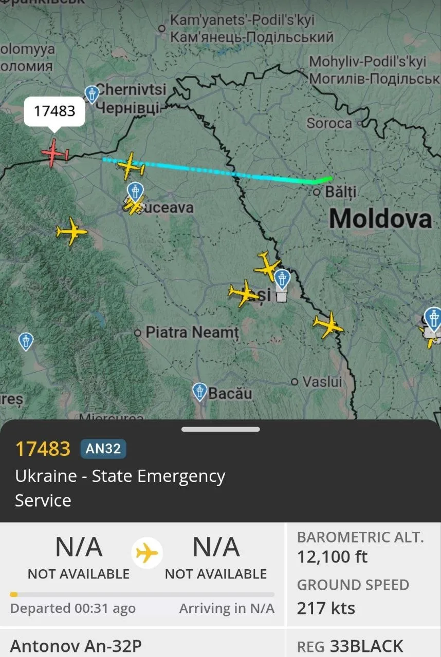 Похоже, между Молдовой и Украиной запущен военный авиахаб. Или гости просто домой полетели, чтобы не