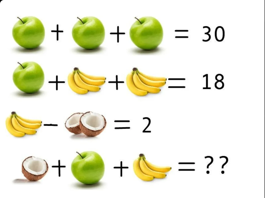 🍌🍎🥥Загадка, которая сводит с ума: яблоки, бананы и кокосы! 🥥🍎🍌