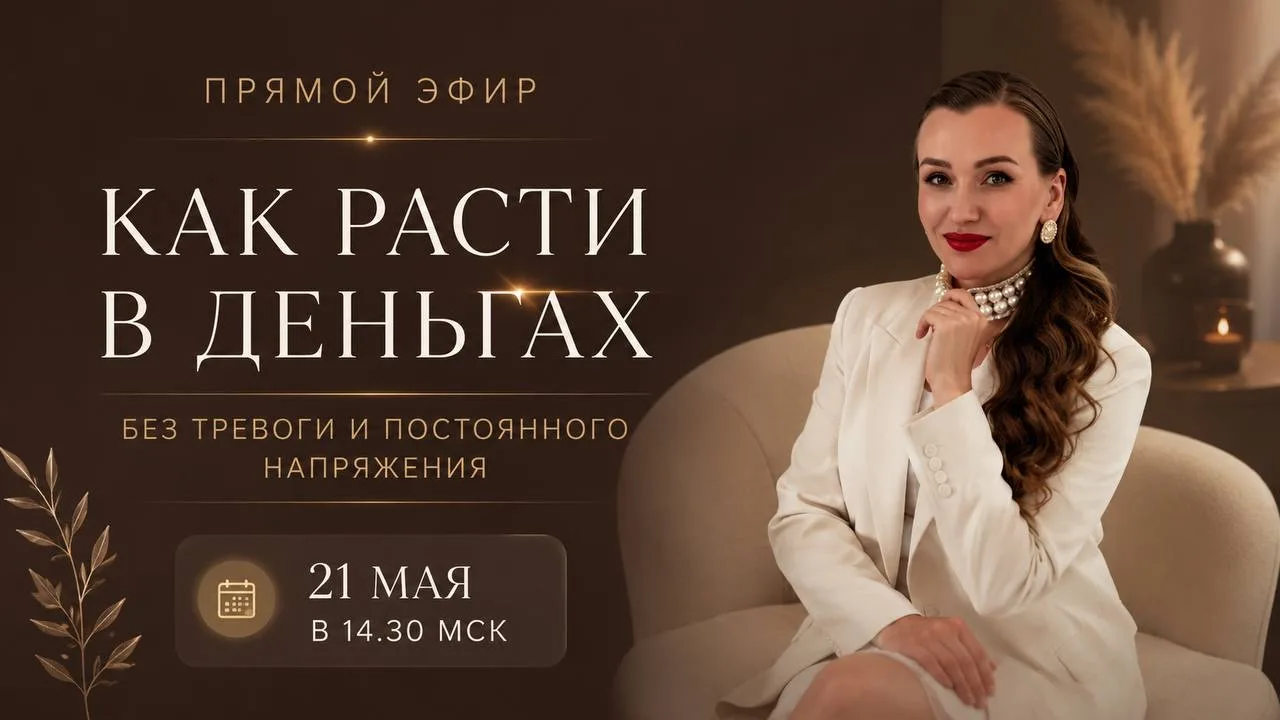 Эфир: «КАК РАСТИ В ДЕНЬГАХ БЕЗ ТРЕВОГИ И ПОСТОЯННОГО НАПРЯЖЕНИЯ»