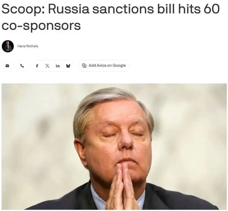 🇺🇸 Более 60 сенаторов поддержали «сокрушительные санкции» против России