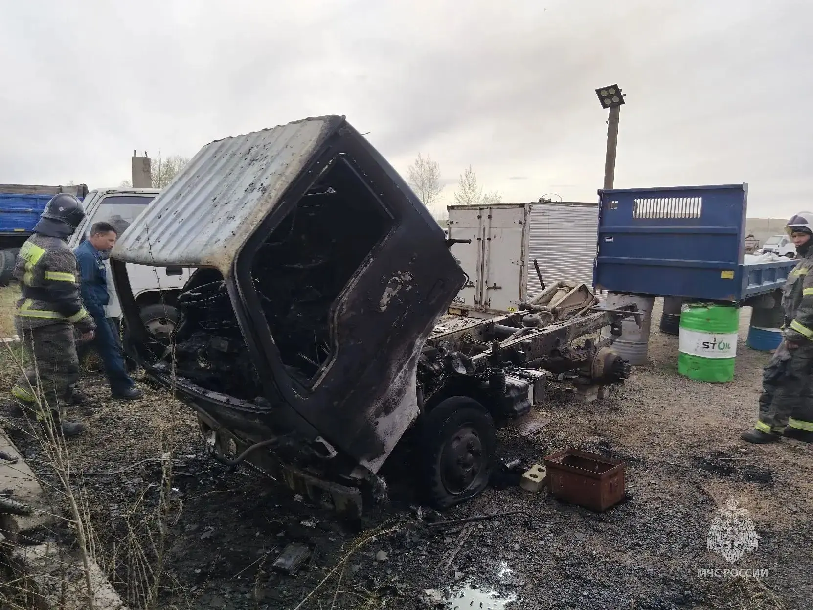 Грузовик загорелся в посёлке Забайкалья  Грузовой автомобиль загорелся в посёлке Приаргунск 14 мая. 