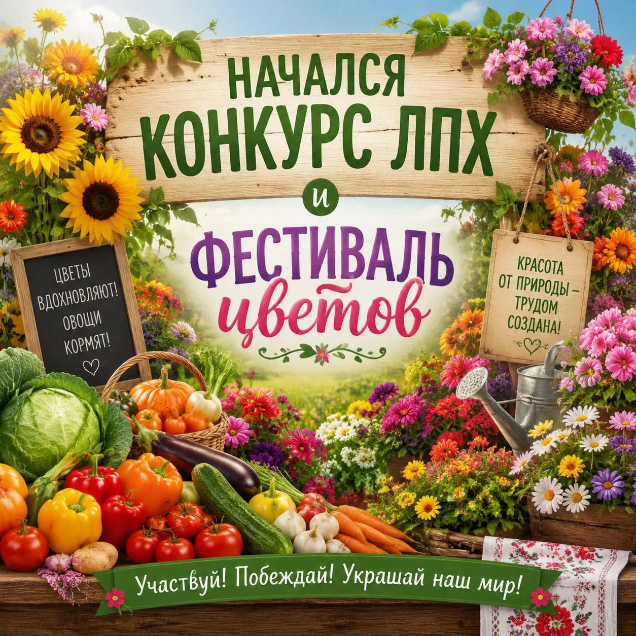 🔔Уже начат первый этап  конкурса ЛПХ и «Фестиваль цветов» с 13 по 27 июня.

☑️Напомним, конкурсы  п