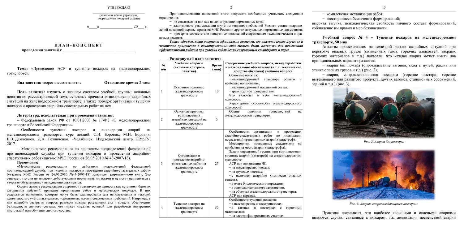 ✅План-конспект по теме: «Проведение аварийно-спасательных работ и тушение пожаров на же...