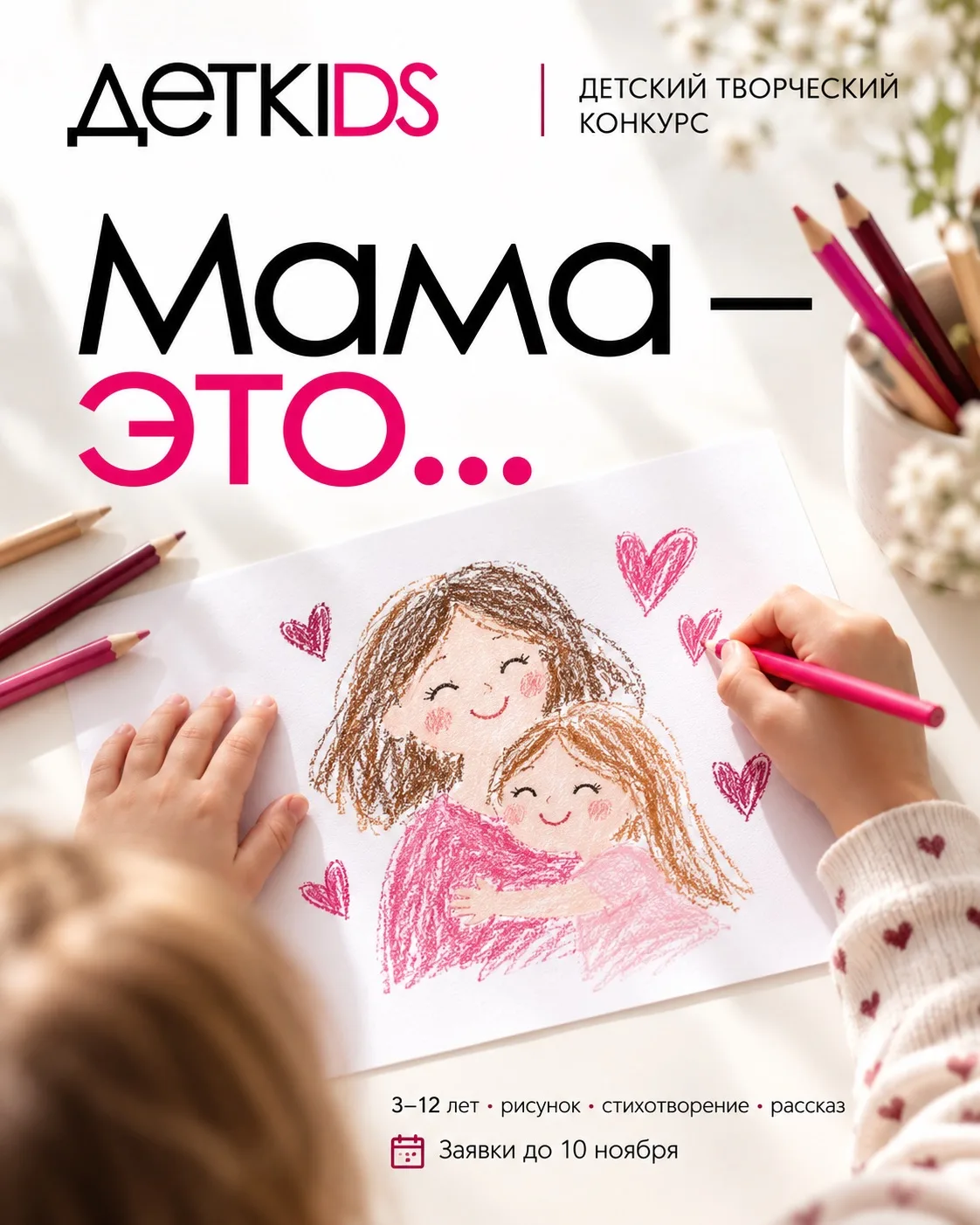 Ко Дню матери Семейный медиапроект «ДЕТКIDS» проводит детский творческий конкурс «Мама ...