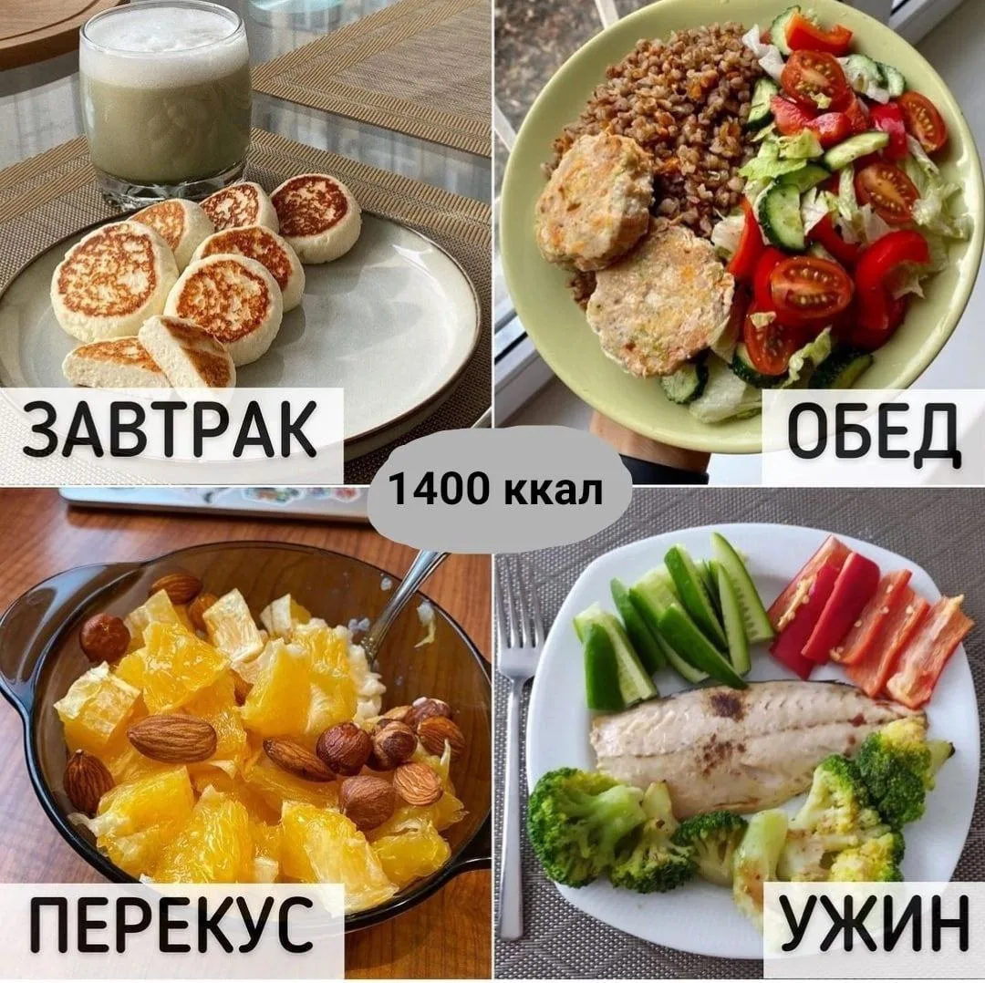 МЕНЮ НА 1400 ККАЛ