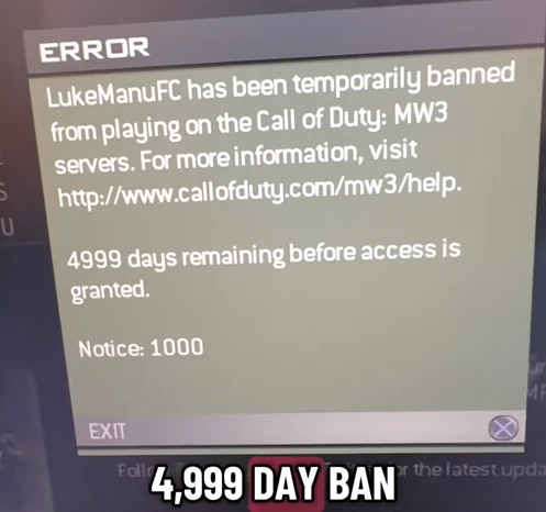 Игрок вернулся в Modern Warfare 3 спустя 4999 дней бана

Большинство игр не банят людей навсегда, а 