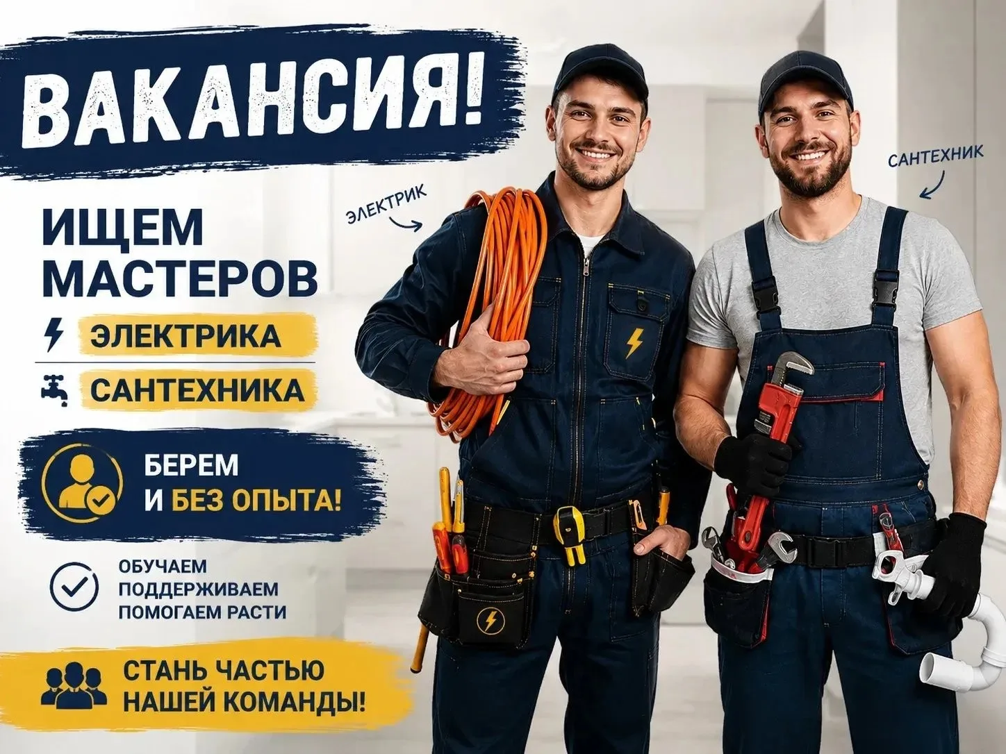 Электрик/ Сантехник/Мастер-универсал (с опытом и без)