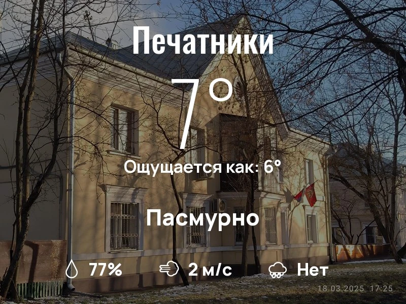 Что с погодой в Печатниках?