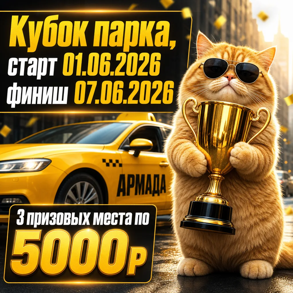 Коллеги, мы запускаем наш первый кубок парка ,  уже завтра вы увидите в приложении Яндекс Про, рейти
