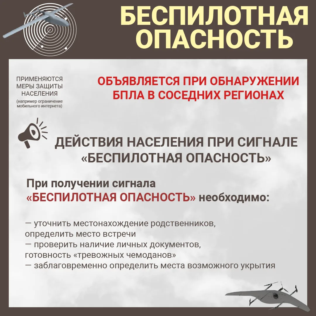 Жителям Ямала напомнили правила безопасности при угрозе атак БПЛА  В преддверии сезона отпусков и по
