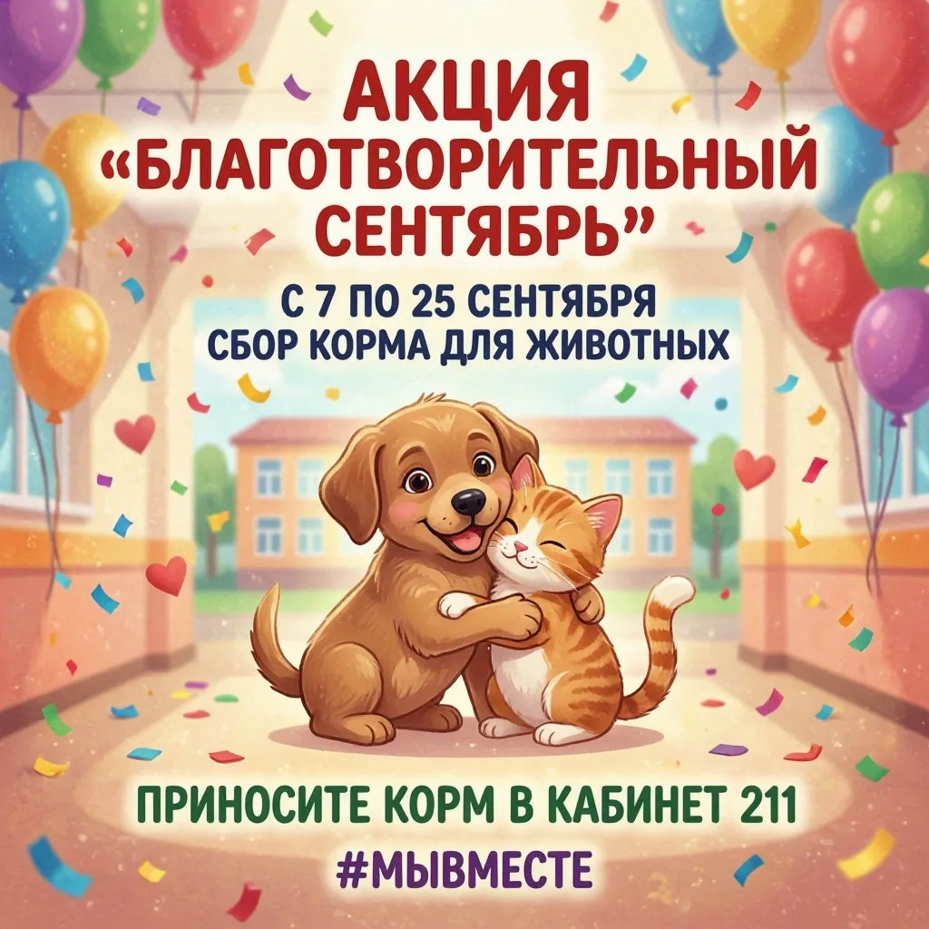 🎉 Акция «Благотворительный сентябрь» стартует в нашей школе! 🎉