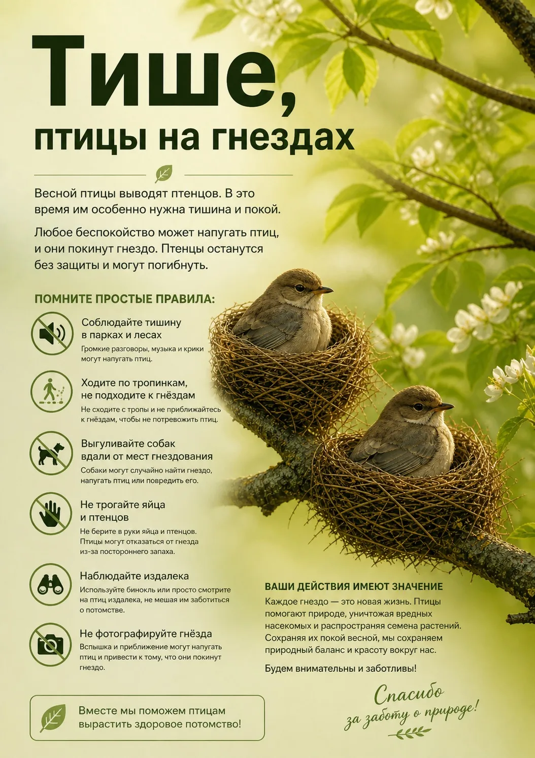Тише, птицы на гнёздах.
