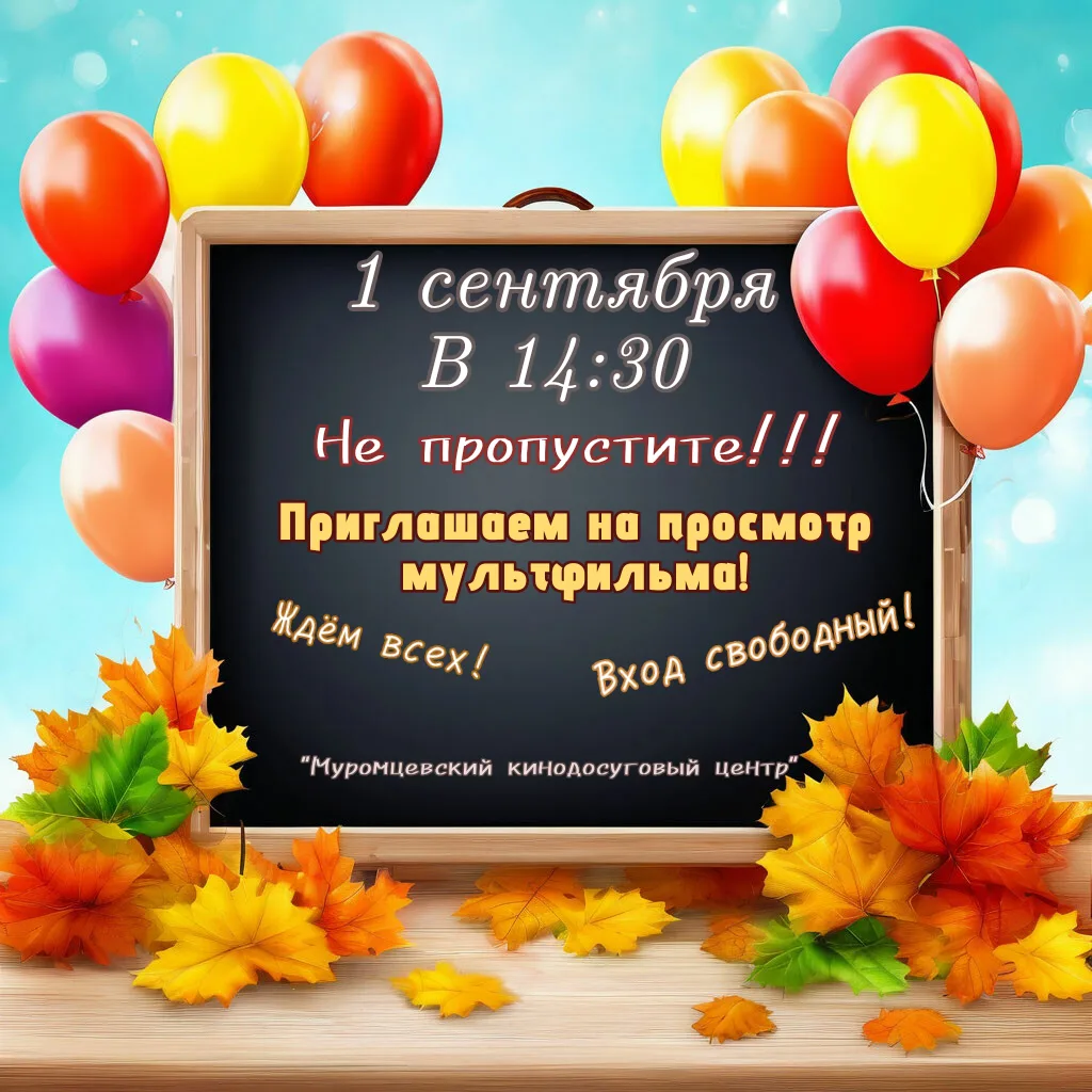 1 СЕНТЯБРЯ В ДЕНЬ ЗНАНИЙ!!! ПРИГЛАШАЕМ ДЕТЕЙ И ИХ РОДИТЕЛЕЙ НА БЕСПЛАТНЫЙ ПОКАЗ МУЛЬТФИ...