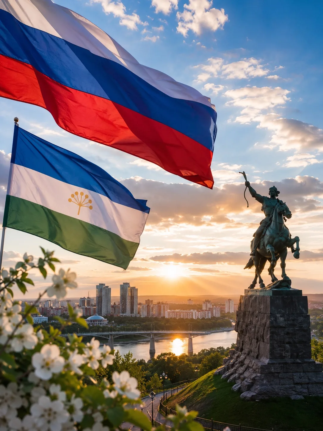 Сегодня особенный день — мы отмечаем сразу два важных праздника: 

День России и День города Уфы 🇷�